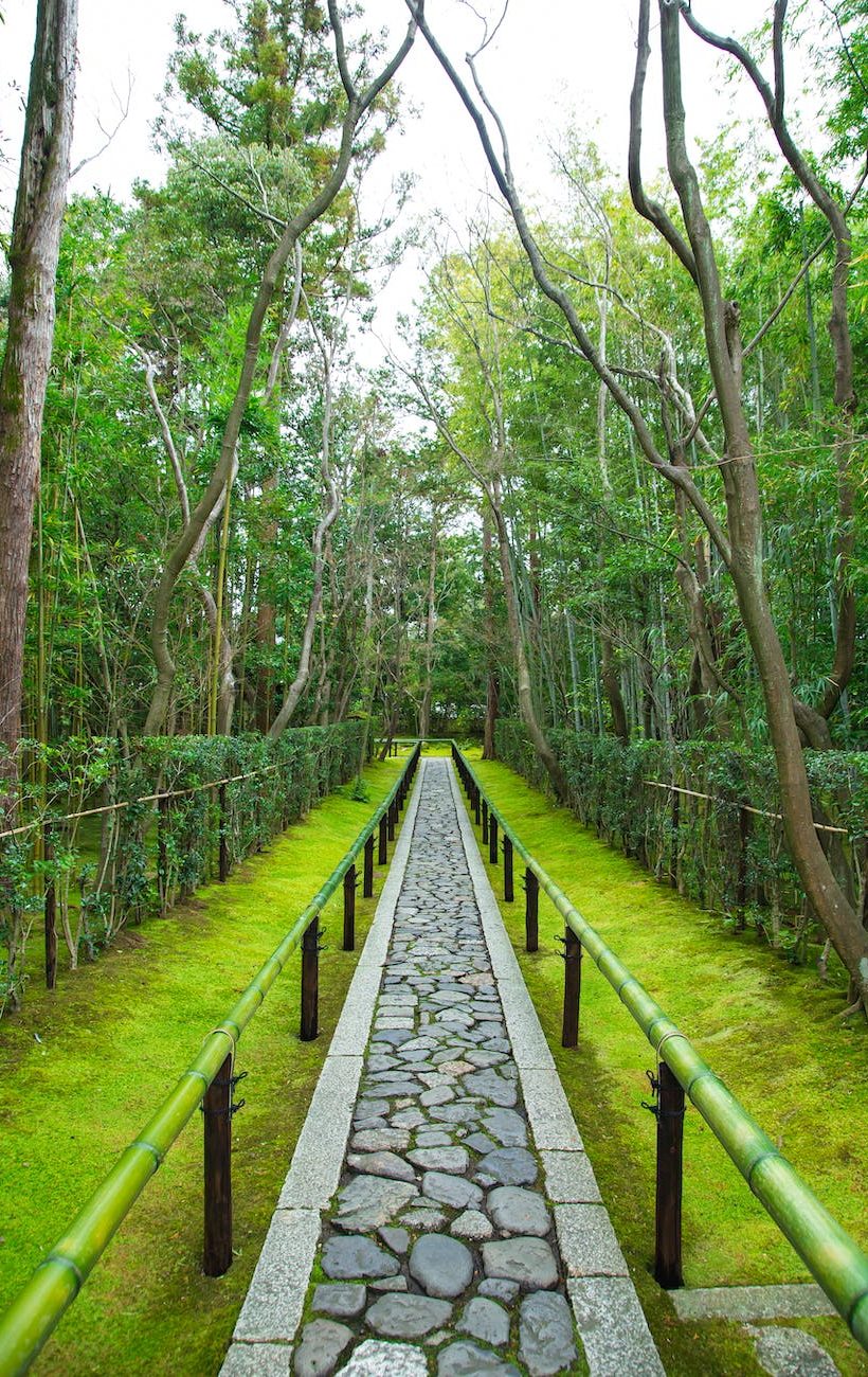 narrow path in daitoku ji temple zen garden